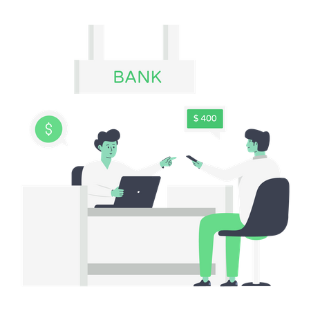 Customer Banking  イラスト