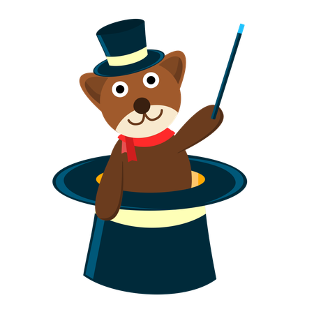 Cute Bear Magician  イラスト