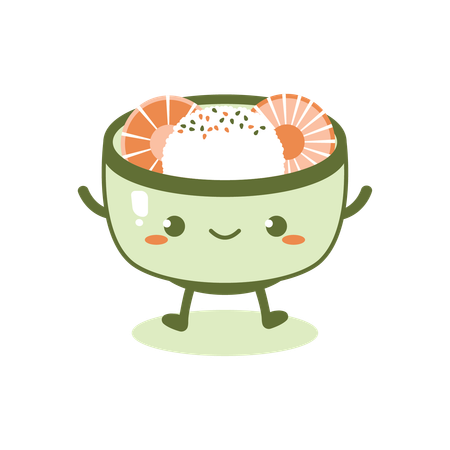 Cute Rice Bowl  Illustration