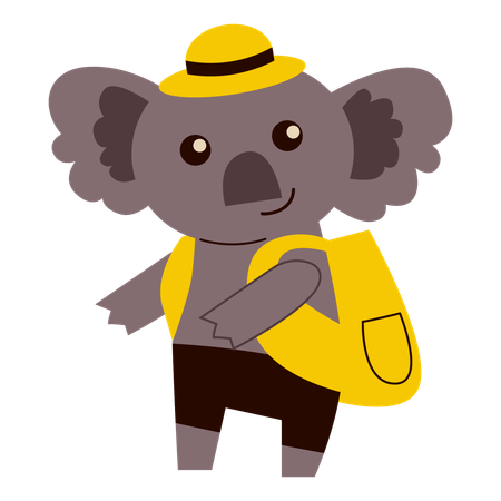 Cute School Koala  イラスト