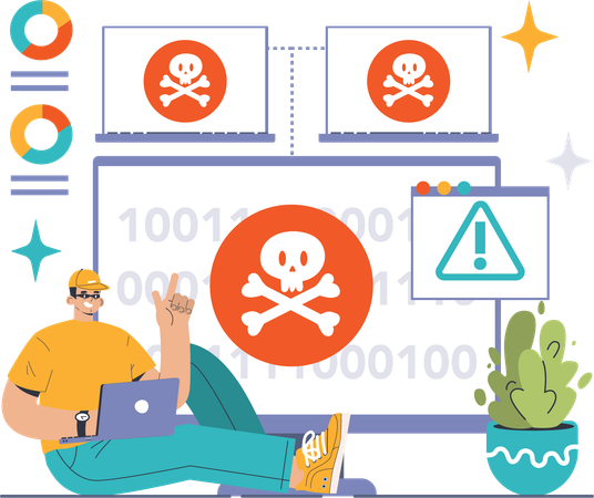 Piratage de cybersécurité  Illustration