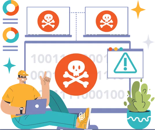 Piratage de cybersécurité  Illustration