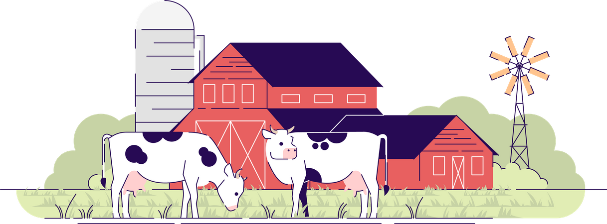 Dairy farm  イラスト