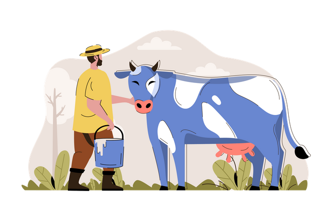 Dairy farming  イラスト