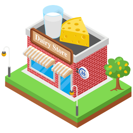 Dairy Store  Illustration