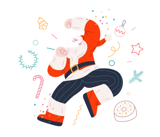 Dancing Santa  일러스트레이션