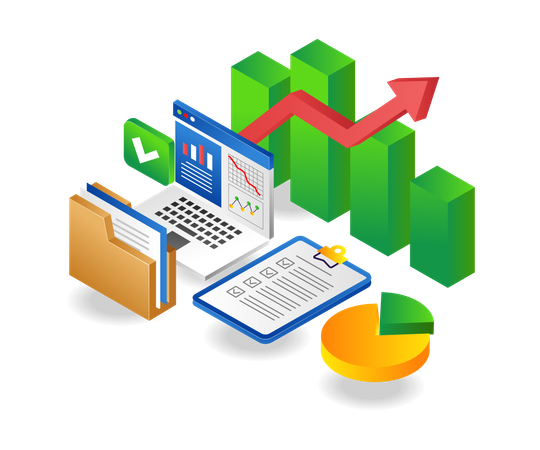 Data analysis of successful investment business  Illustration