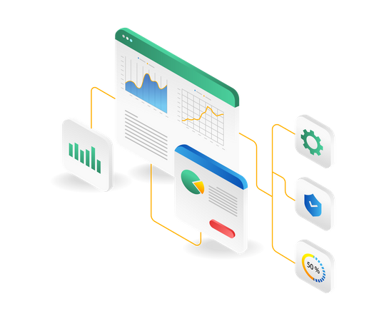 Data Analysis Screen Branches  イラスト