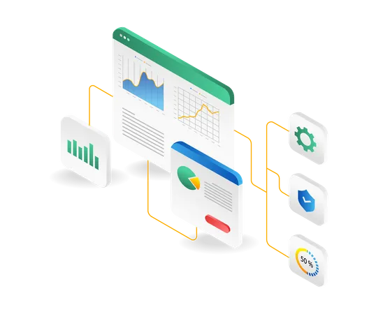 Data Analysis Screen Branches  イラスト