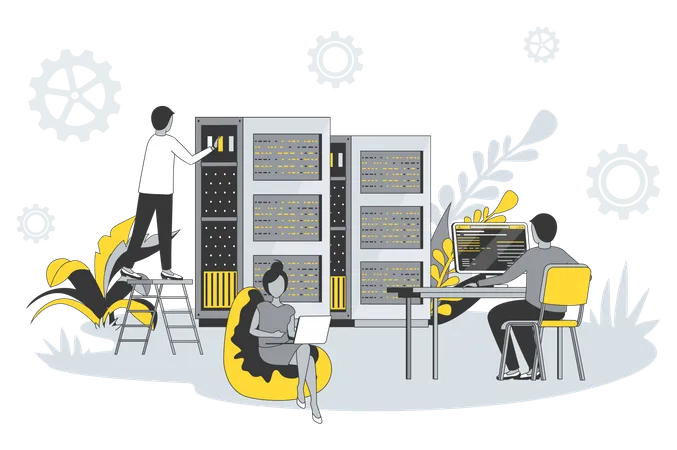 Data Processing Centre  일러스트레이션