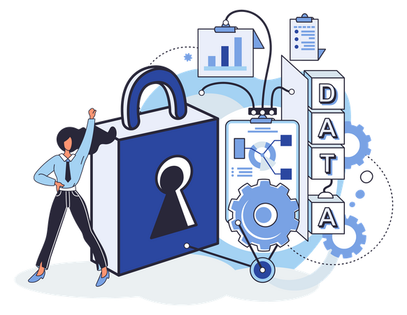 Data protection and security  イラスト