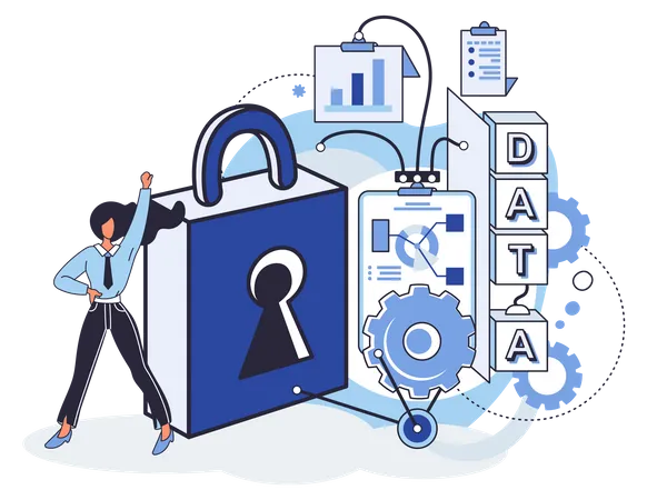 Data protection and security  イラスト