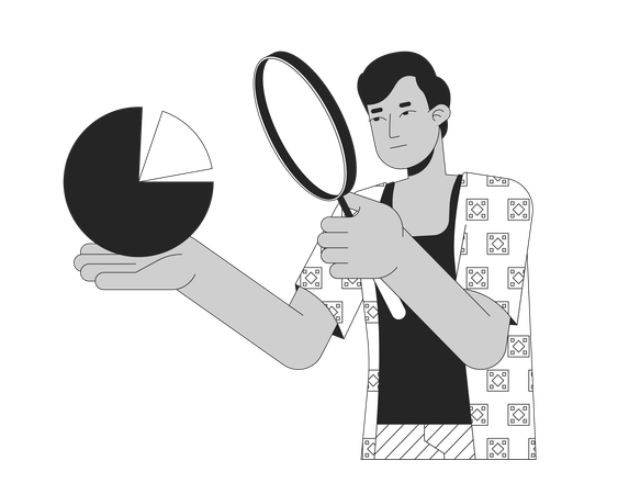 Data scientist magnifying glass  Illustration