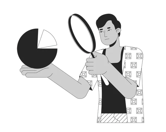 Data scientist magnifying glass  Illustration