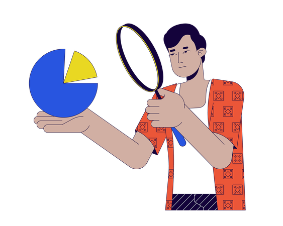 Data scientist magnifying glass  Illustration