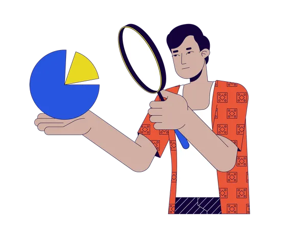 Data scientist magnifying glass  Illustration