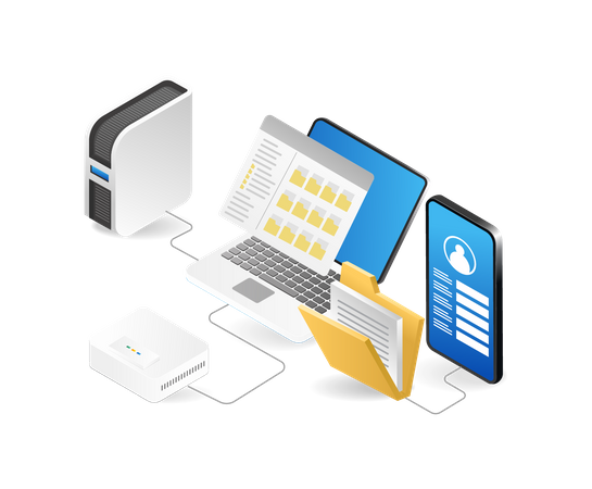 Data sharing network  일러스트레이션