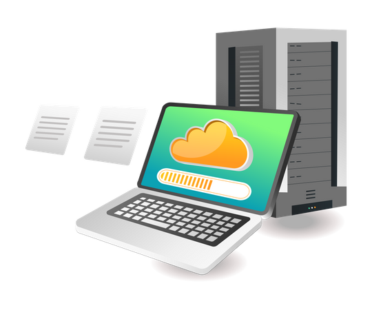 Data Upload To Server  Illustration
