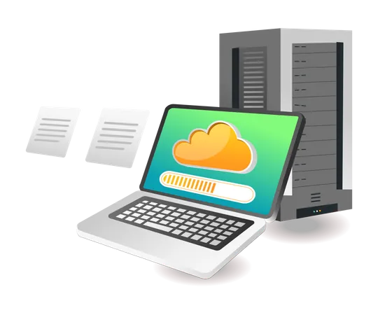 Data Upload To Server  Illustration