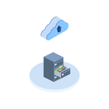 Data Uploading on cloud  Illustration