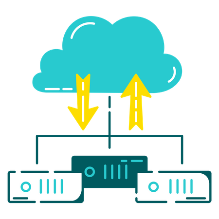 Datenaustausch in der Cloud  Illustration