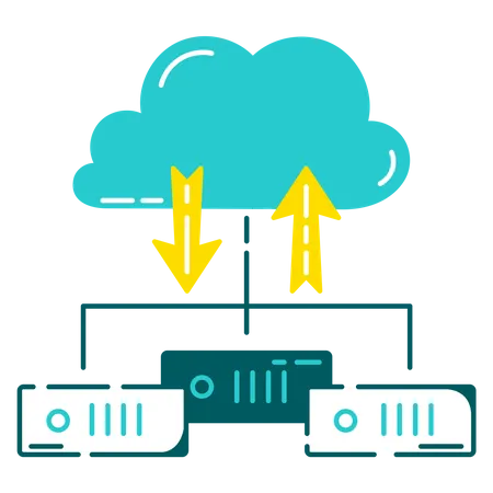 Datenaustausch in der Cloud  Illustration