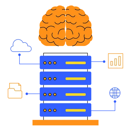 Datenbank für Künstliche Intelligenz  Illustration