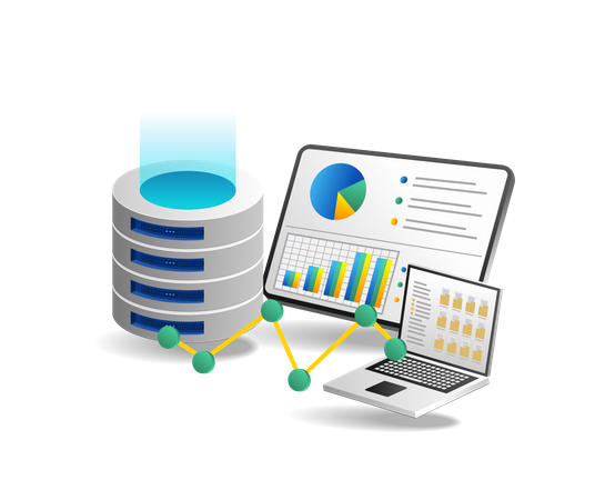 Datenbankserver-Analysator  Illustration