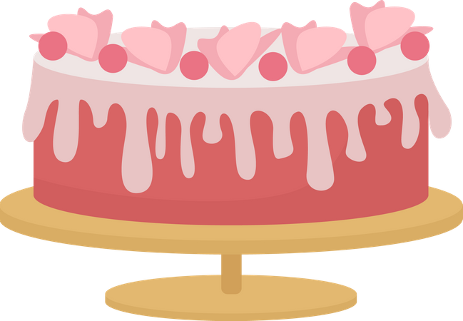 Decorated cake for party  Illustration