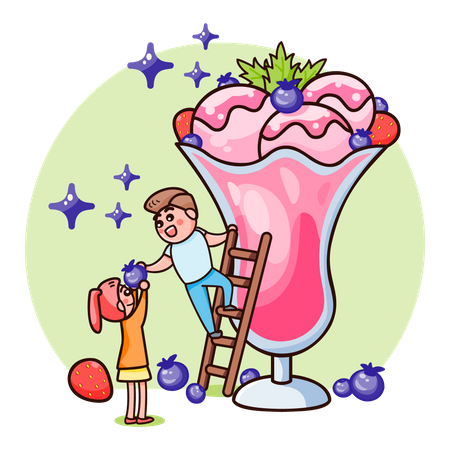 Decorated Dessert  Illustration