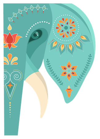 Decorated Indian elephant  Illustration