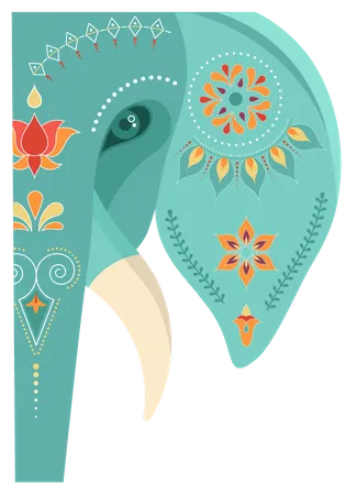 Decorated Indian elephant  Illustration