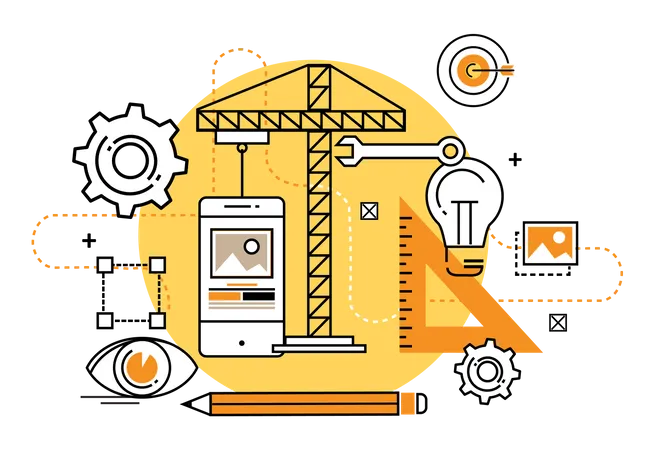 Desenvolvimento de interface móvel  Ilustração