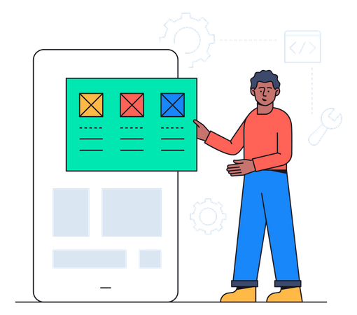 Projetar interface de usuário móvel  Ilustração