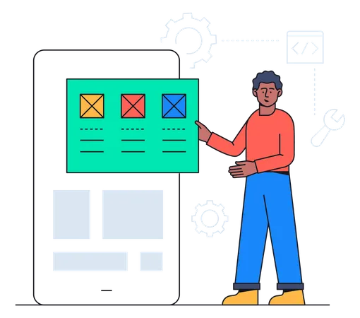 Projetar interface de usuário móvel  Ilustração