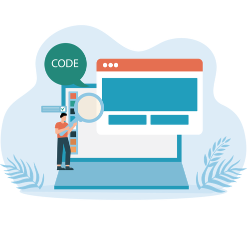 Developer doing Coding verification  Illustration