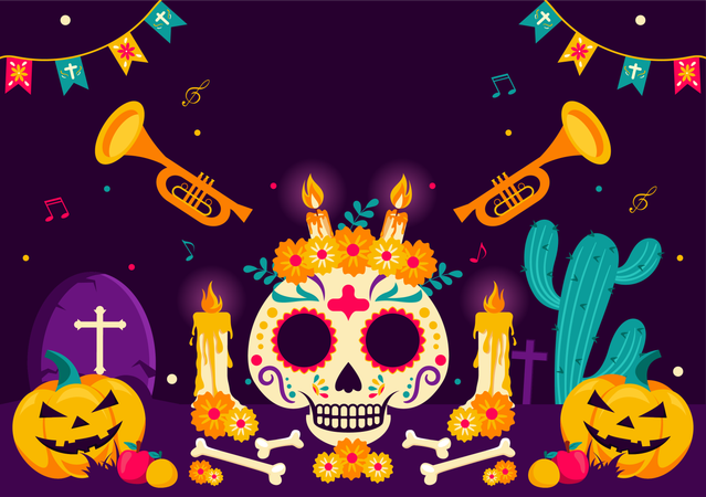 Dia De Los Muertos  Illustration