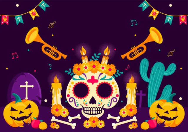 Dia De Los Muertos  Illustration