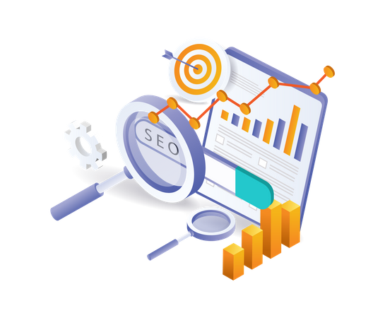 Diagnostic analysis SEO business optimization  イラスト