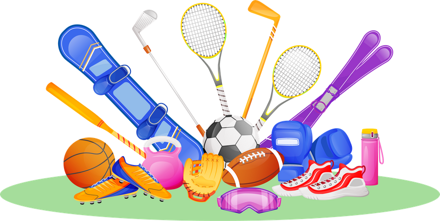 Different sport gear  Illustration