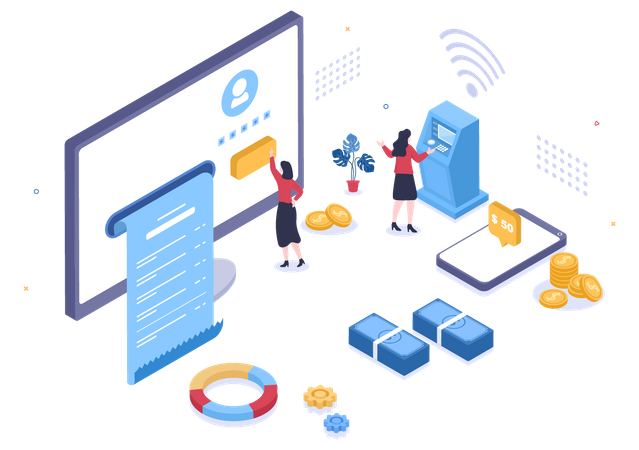 Digital Banking Service  Illustration