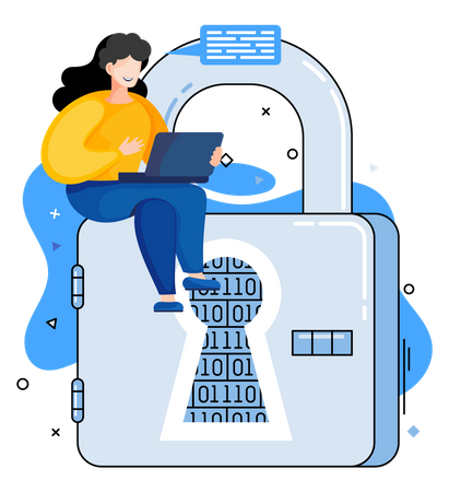 Digital data protection and privacy  イラスト