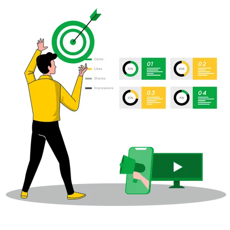 Digital Marketing target  Illustration