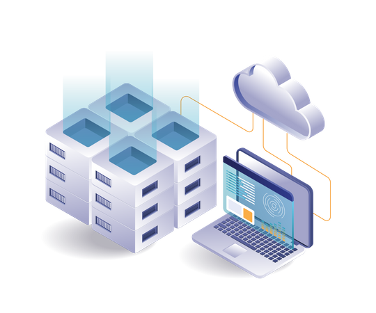 Digital technology server data analysis  일러스트레이션