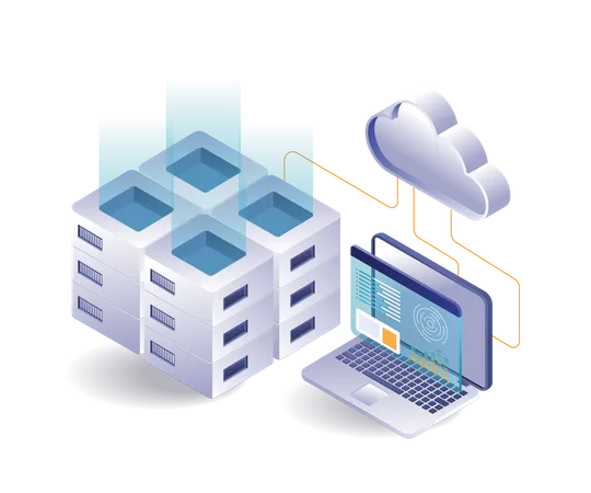 Digital technology server data analysis  일러스트레이션