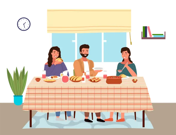 Dîner de famille  Illustration