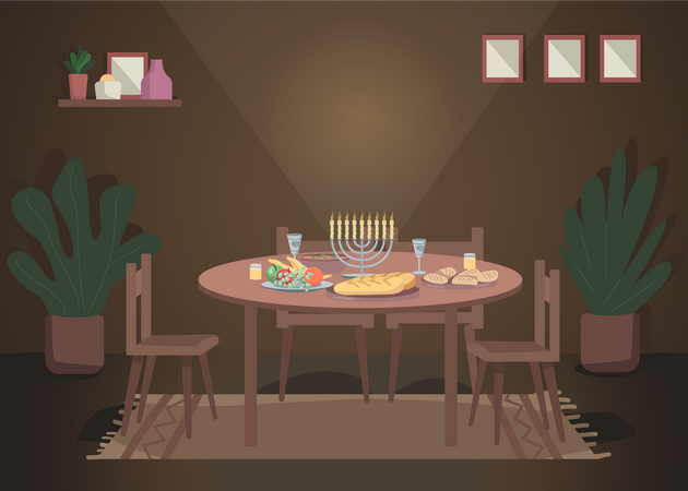 Dîner de Hanoukka  Illustration