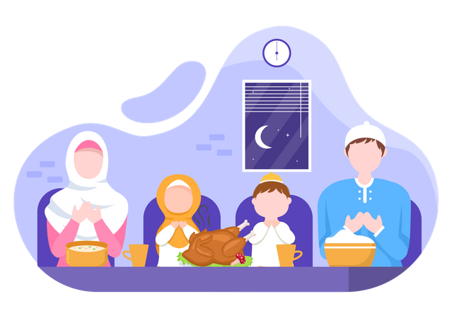 Dîner de ramadan  Illustration