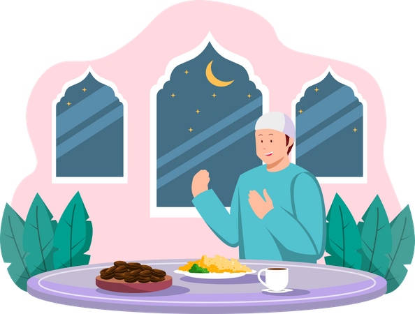 Dîner de ramadan  Illustration