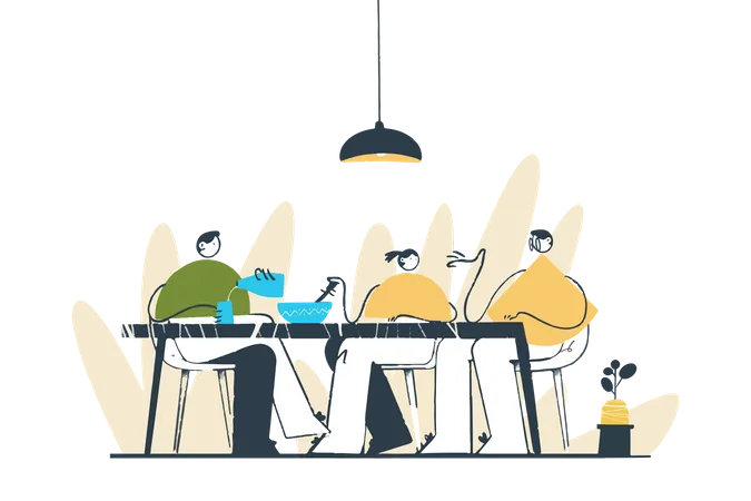 Dinner with Family  Illustration